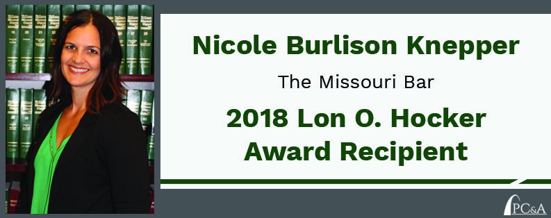 Nicole Burlison Knepper Lon O. Hocker Award Photo